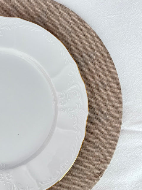 Funda bajo plato color lino