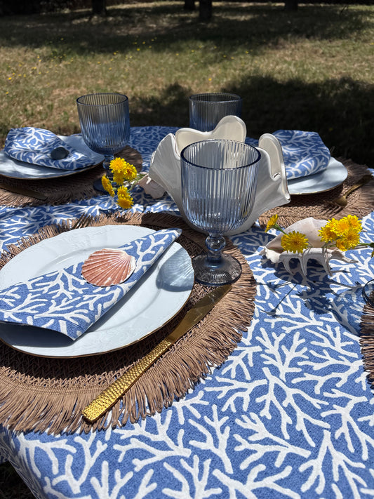 Mantel corales azul