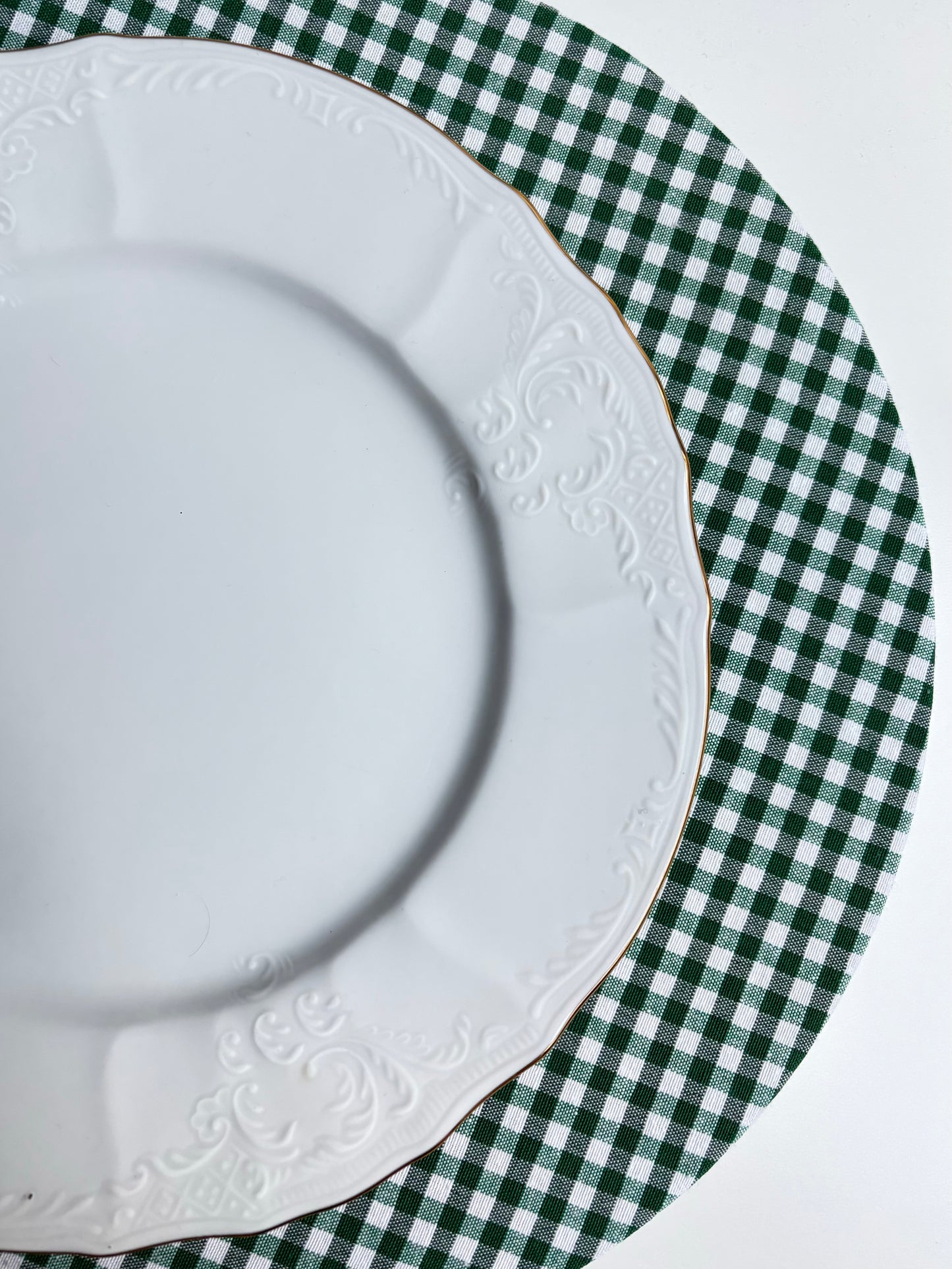 Funda bajo plato Vichy verde