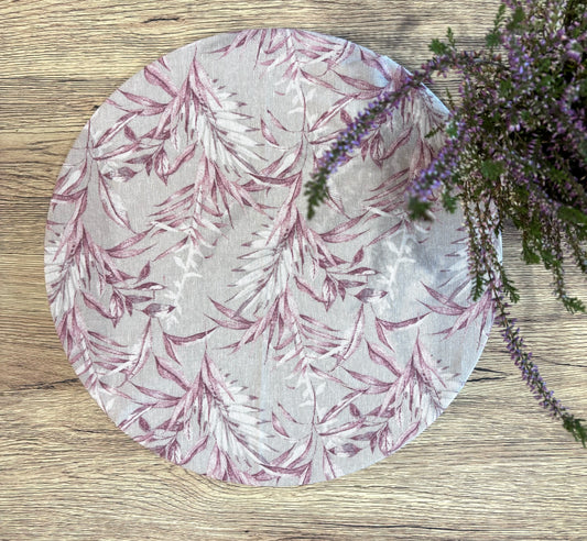 Funda bajo plato hojas granates resinadas