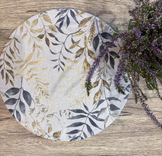 Funda bajo plato estampado primaveral beige