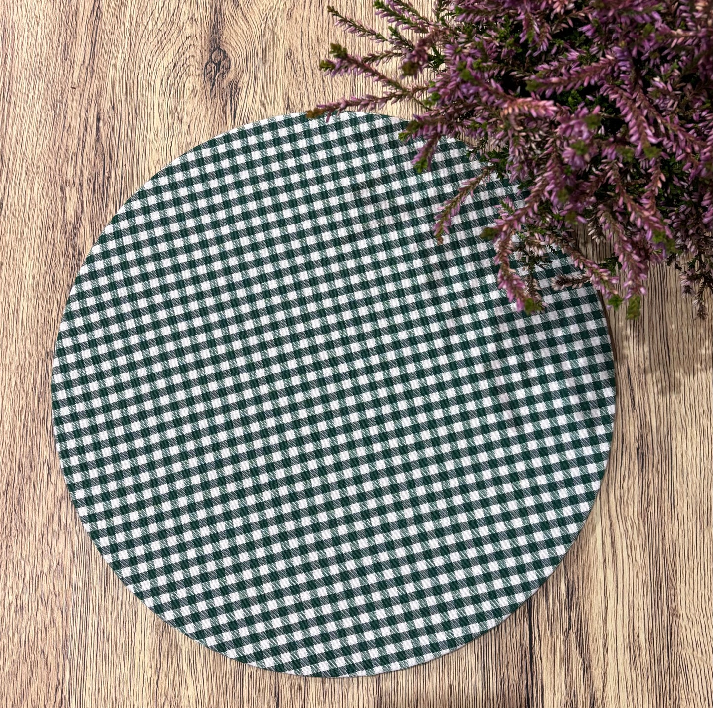 Funda bajo plato Vichy verde