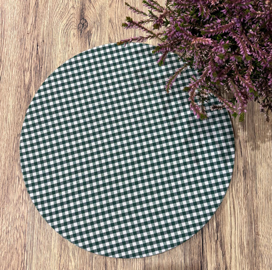 Funda bajo plato Vichy verde