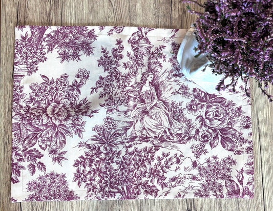 Individual Toile de Jouy rojo